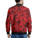 Red Rose Print Men's Bomber Jacket