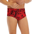 Red Rose Print Men's Briefs