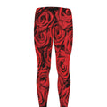 Red Rose Print Men's Leggings
