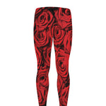 Red Rose Print Men's leggings