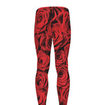 Red Rose Print Men's leggings