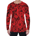 Red Rose Print Men's Long Sleeve T-Shirt