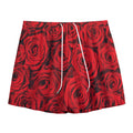 Red Rose Print Mesh Shorts