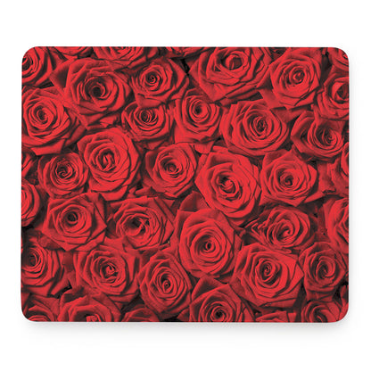 Red Rose Print Mouse Pad