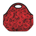 Red Rose Print Neoprene Lunch Bag