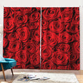 Red Rose Print Pencil Pleat Curtains