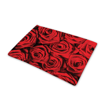 Red Rose Print Pet Cooling Mat Cover
