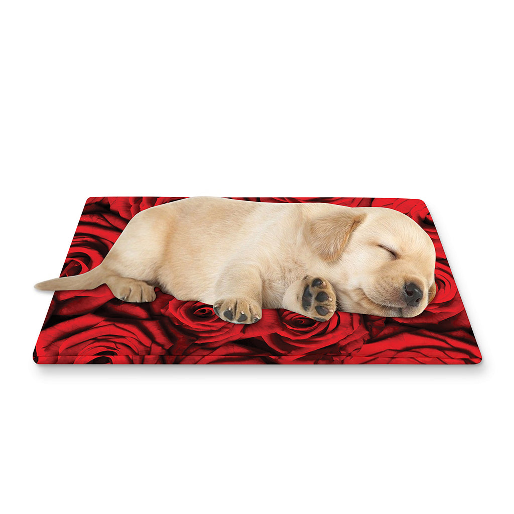 Red Rose Print Pet Cooling Mat Cover