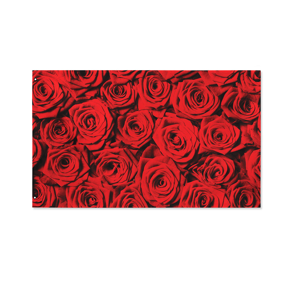 Red Rose Print Polyester Flag