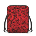 Red Rose Print Rectangular Crossbody Bag