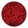 Red Rose Print Round Floor Mat