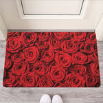 Red Rose Print Rubber Doormat