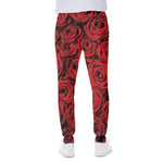 Red Rose Print Scuba Joggers
