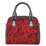 Red Rose Print Shoulder Handbag