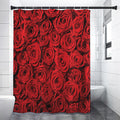 Red Rose Print Shower Curtain