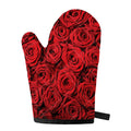 Red Rose Print Single Oven Mitt