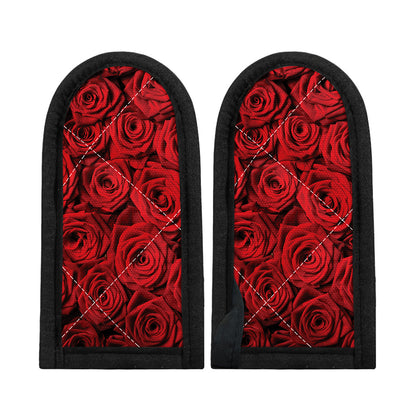 Red Rose Print Skillet Handle Cover