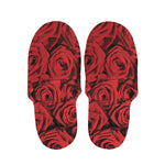 Red Rose Print Slippers