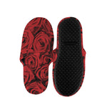 Red Rose Print Slippers
