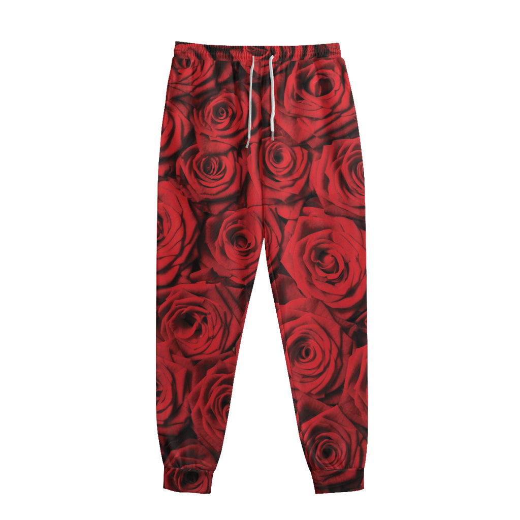 Red Rose Print Sweatpants