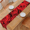 Red Rose Print Table Runner