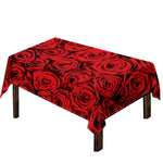 Red Rose Print Tablecloth