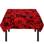 Red Rose Print Tablecloth