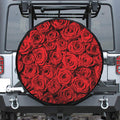 Red Rose Print Tire Cover