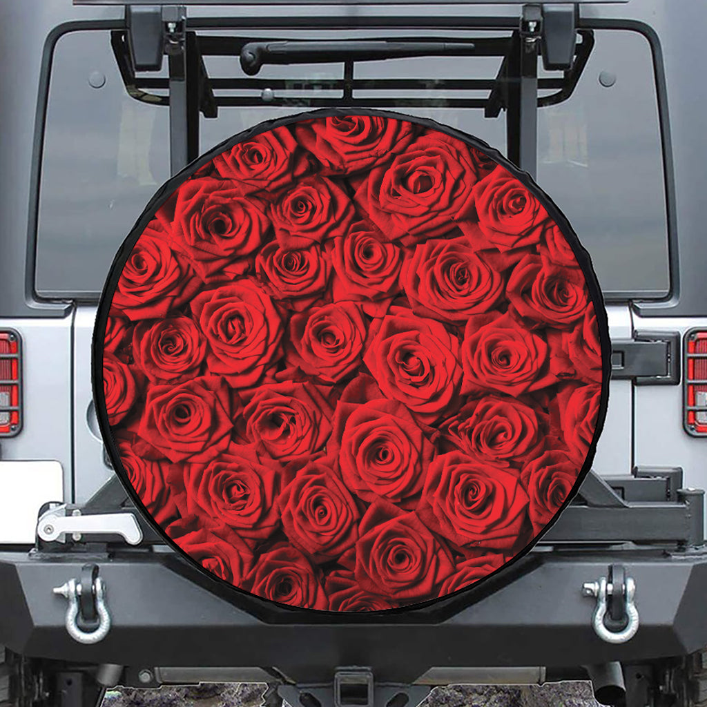 Red Rose Print Tire Cover