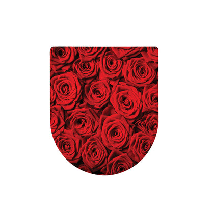 Red Rose Print Toilet Lid Cover