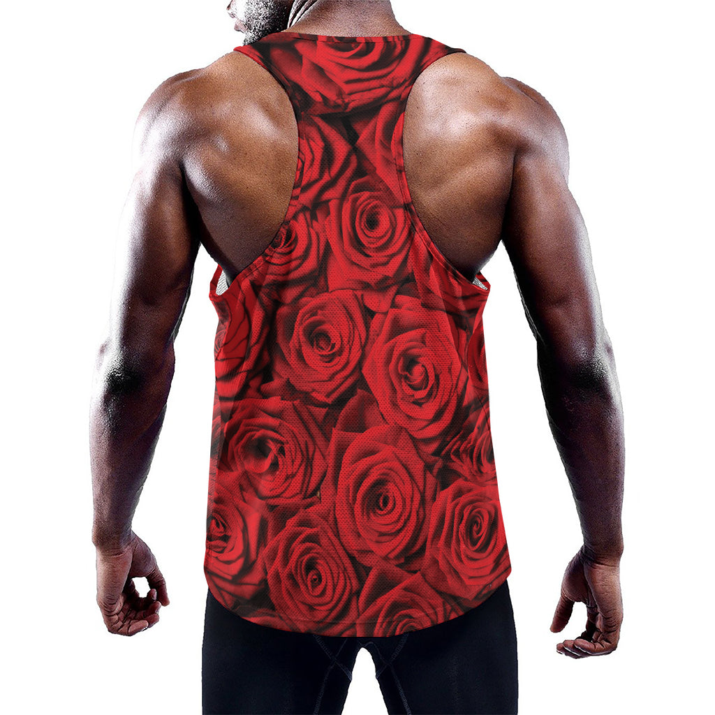 Red Rose Print Training Tank Top