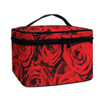 Red Rose Print Travel Makeup Bag