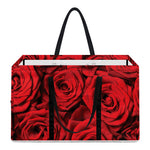 Red Rose Print Utility Tote Bag