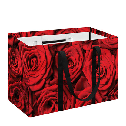 Red Rose Print Utility Tote Bag