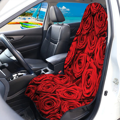 Red Rose Print Waterproof Car Seat Cover