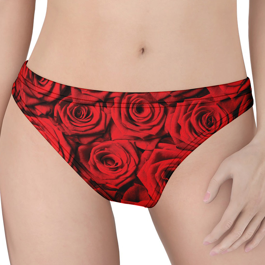 Red Rose Print Women's Thong