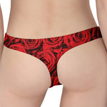 Red Rose Print Women's Thong