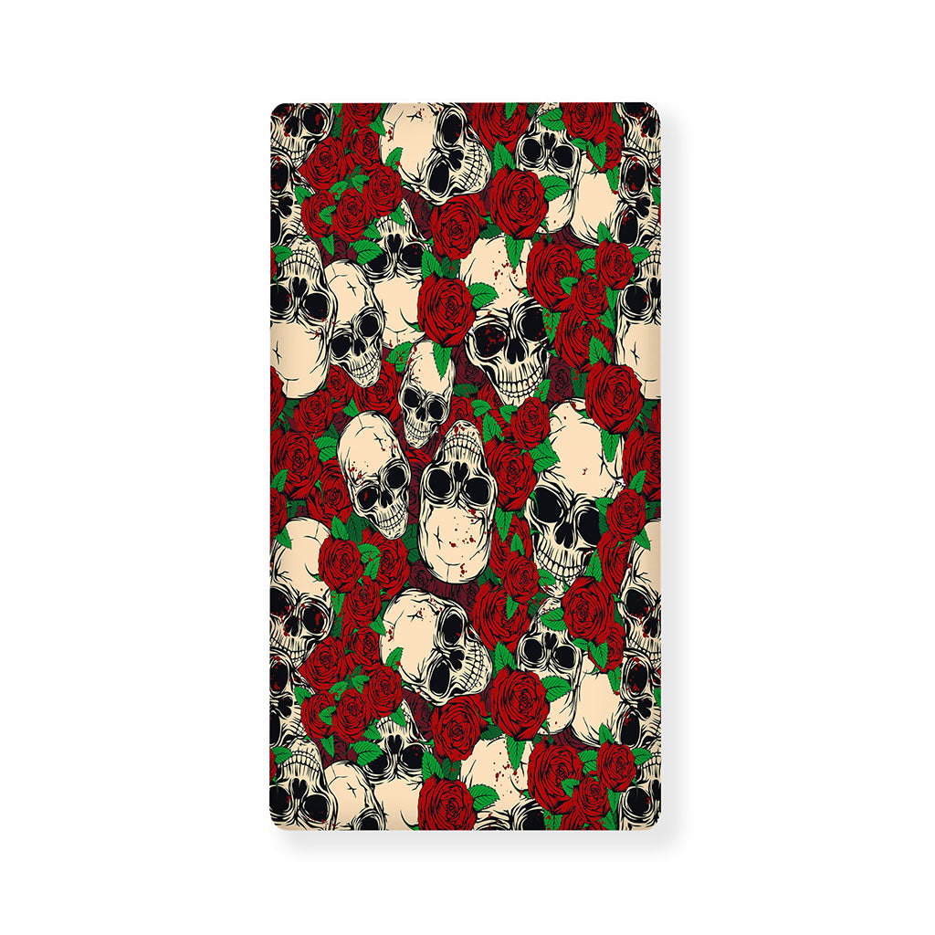 Red Rose Skull Pattern Print Baby Crib Sheet