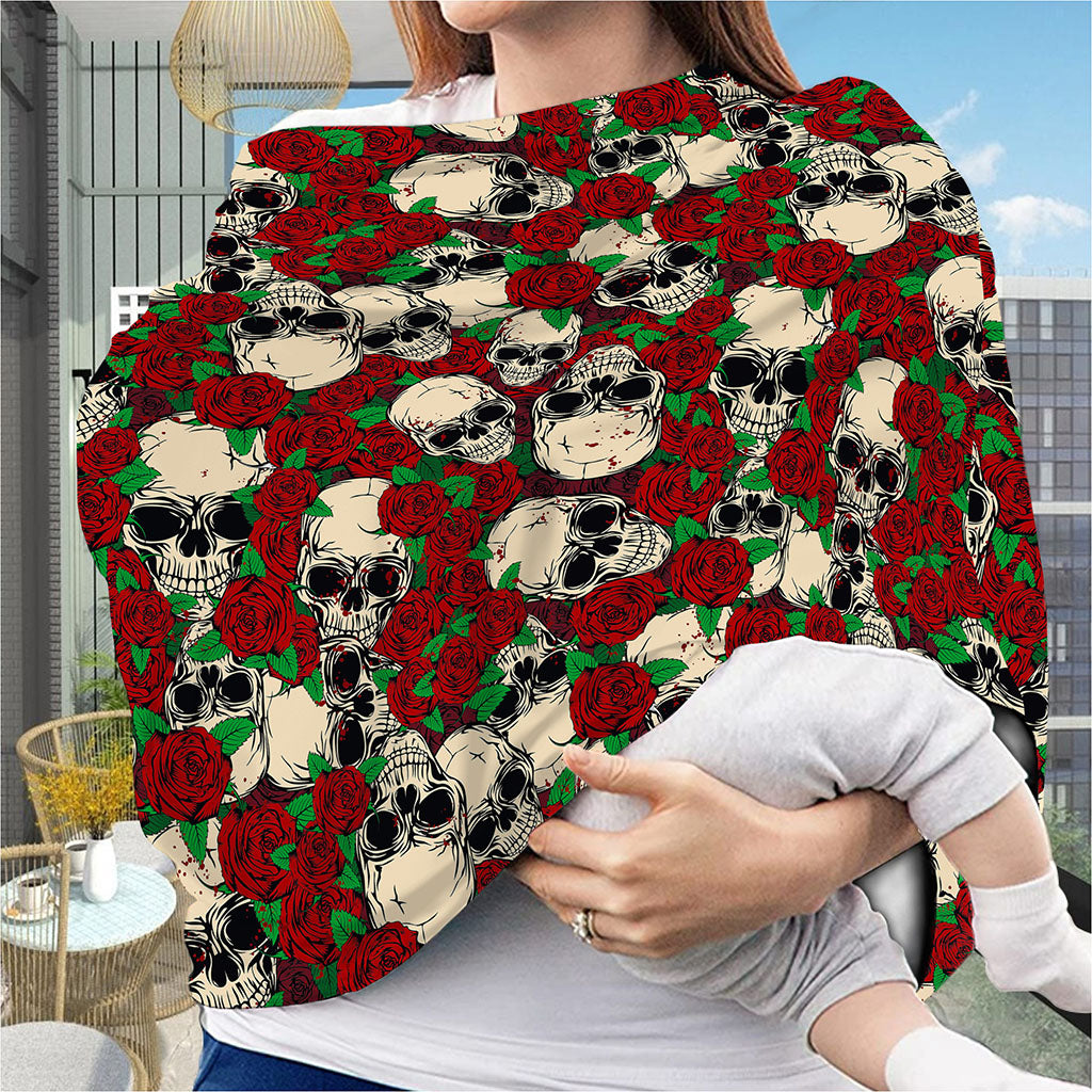 Red Rose Skull Pattern Print Baby Seat Cover