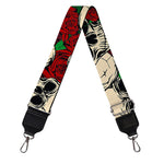 Red Rose Skull Pattern Print Bag Strap