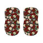 Red Rose Skull Pattern Print Bar Stool Covers