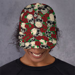 Red Rose Skull Pattern Print Baseball Cap
