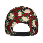 Red Rose Skull Pattern Print Baseball Cap