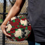 Red Rose Skull Pattern Print Basketball