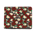 Red Rose Skull Pattern Print Bifold Wallet