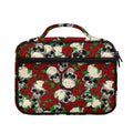Red Rose Skull Pattern Print Briefcase Bible Bag