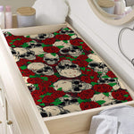 Red Rose Skull Pattern Print Changing Pad Cover