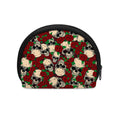 Red Rose Skull Pattern Print Coin Purse