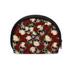 Red Rose Skull Pattern Print Coin Purse