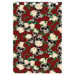 Red Rose Skull Pattern Print Curtain